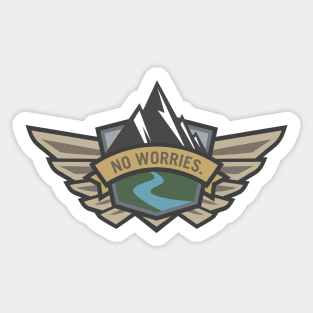 No Worries - Outdoor Adventure Logo Sticker